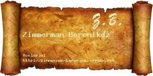 Zimmerman Bereniké névjegykártya